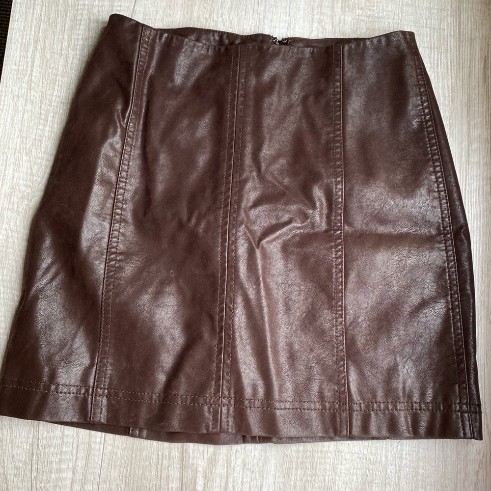 Free People Faux Leather Skirt